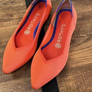 Rothy’s seasonal orange point dress shoes.